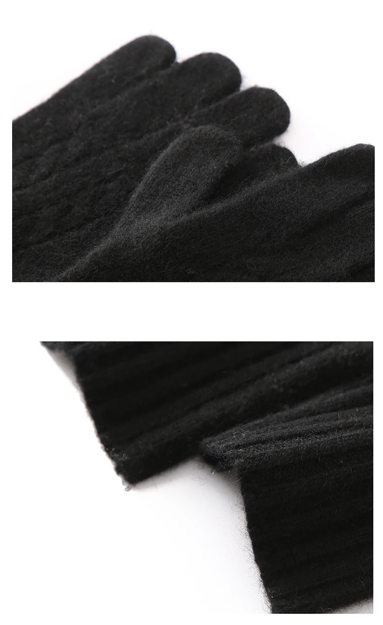 Einfache Handschuhe aus 100 % Kaschmir, warmer Paar-Stil, Herbst-Winter, kältebeständig, mit Fleece gefüttert, verdickte Touchscreen-Fingerhandschuhe – Detail 18