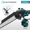 YOFIDRA 8 Inch Brushless Electric Saw With Oiler Efficient Cordless Woodworking Garden Logging Saw Tool For Makita 18V Battery 4