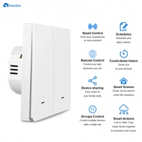 สวิตช์อัจฉริยะ Tuya ไม่ต้องใช้สายกลาง ใช้งานร่วมกับ Alexa, Google Home, สวิตช์ติดผนังแบบ WiFi (สีขาว 2 ช่อง) 2