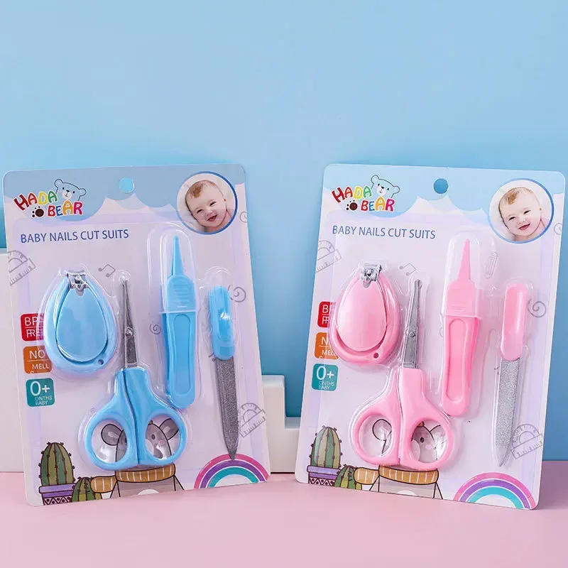 4-Piece Baby Nail Clippers Convenient Safety Long Scissors Trimmer Manicure Cutter Special Clip-Proof Nail Baby Care Nail Set