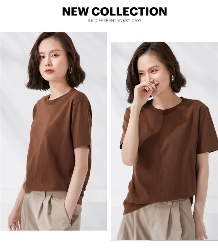 Women T-shirts 2024 Summer Tops Solid Short Sleeve Loose O-neck 100% Cotton Casual Ladies Shirts Harajuku Korean Woman Tshirts