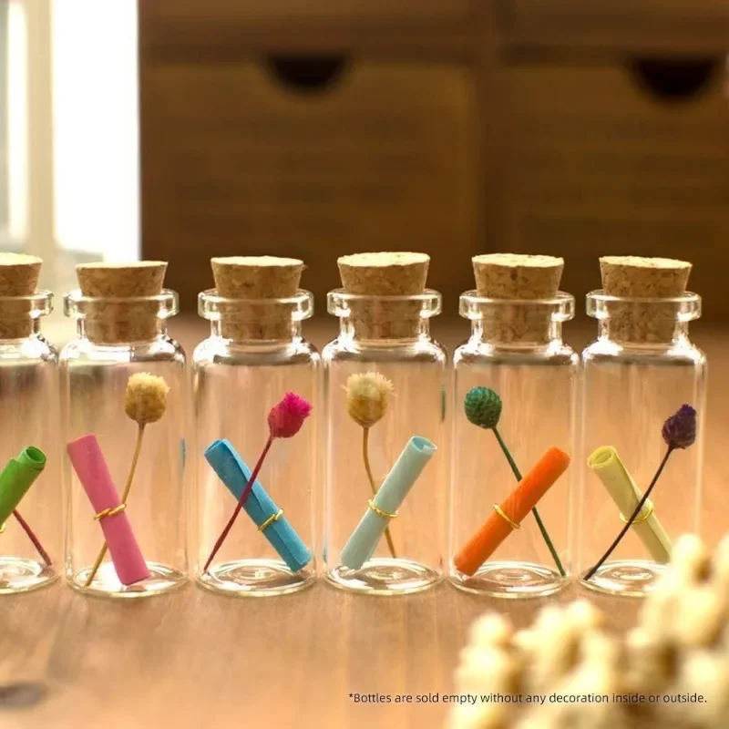 Mini glass bottles 50/10PCS Mini Glass Bottles with Cork Stoppers DIY Decoration Mini Glass Vials Cork Message Vial Wishing Bottles