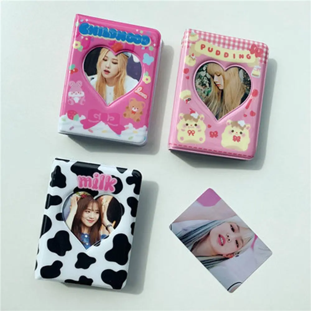 Cute Kawaii Love Heart Hollow ID Holder Card Stock Binders Albums Name Card Book Photocard Holder Photo Album Kpop Binder