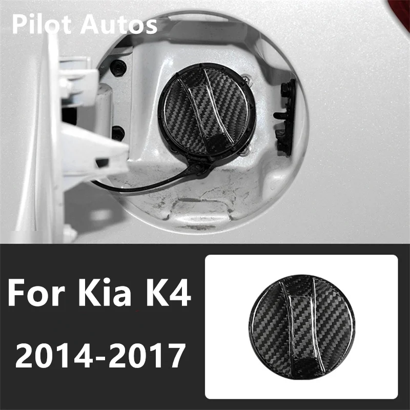 

For Kia K4 Inner Fuel Tank Cap Cover Trim Genuine Carbon Fiber 3D Decorative Sticker 2014 2015 2016 2017