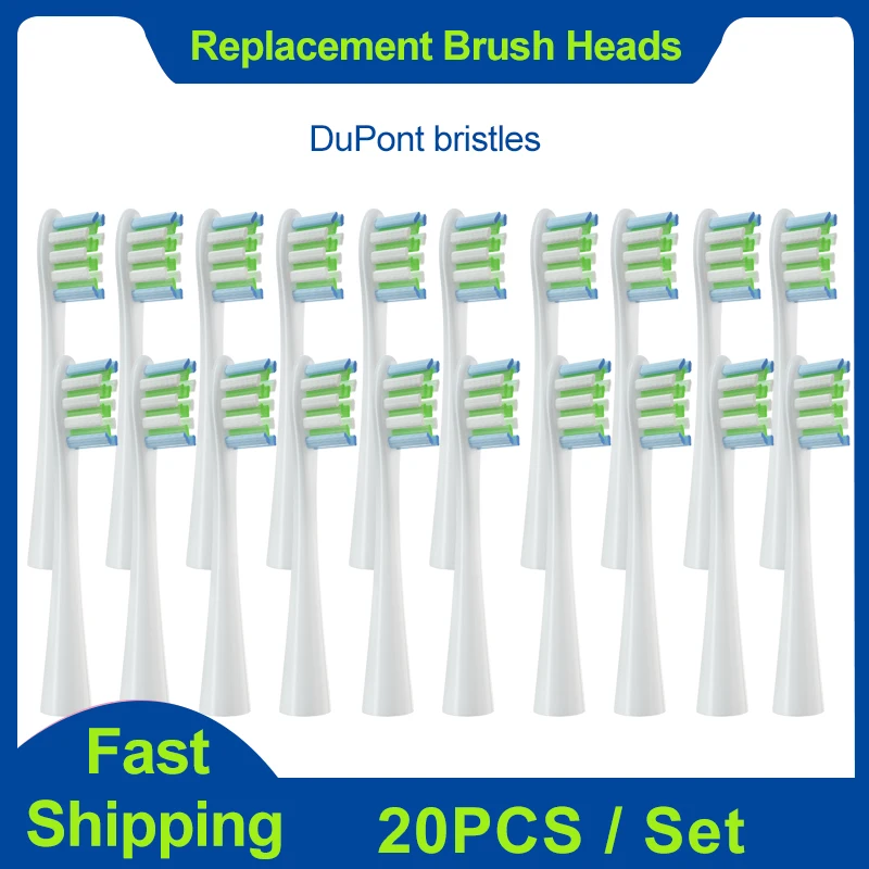 20 Pezzi Testine Di Ricambio Per Oclean Flow/X Pro Elite/X/One/Z1/F1Testine Di Setole Sigillate Sottovuoto Per Denti Elettrici