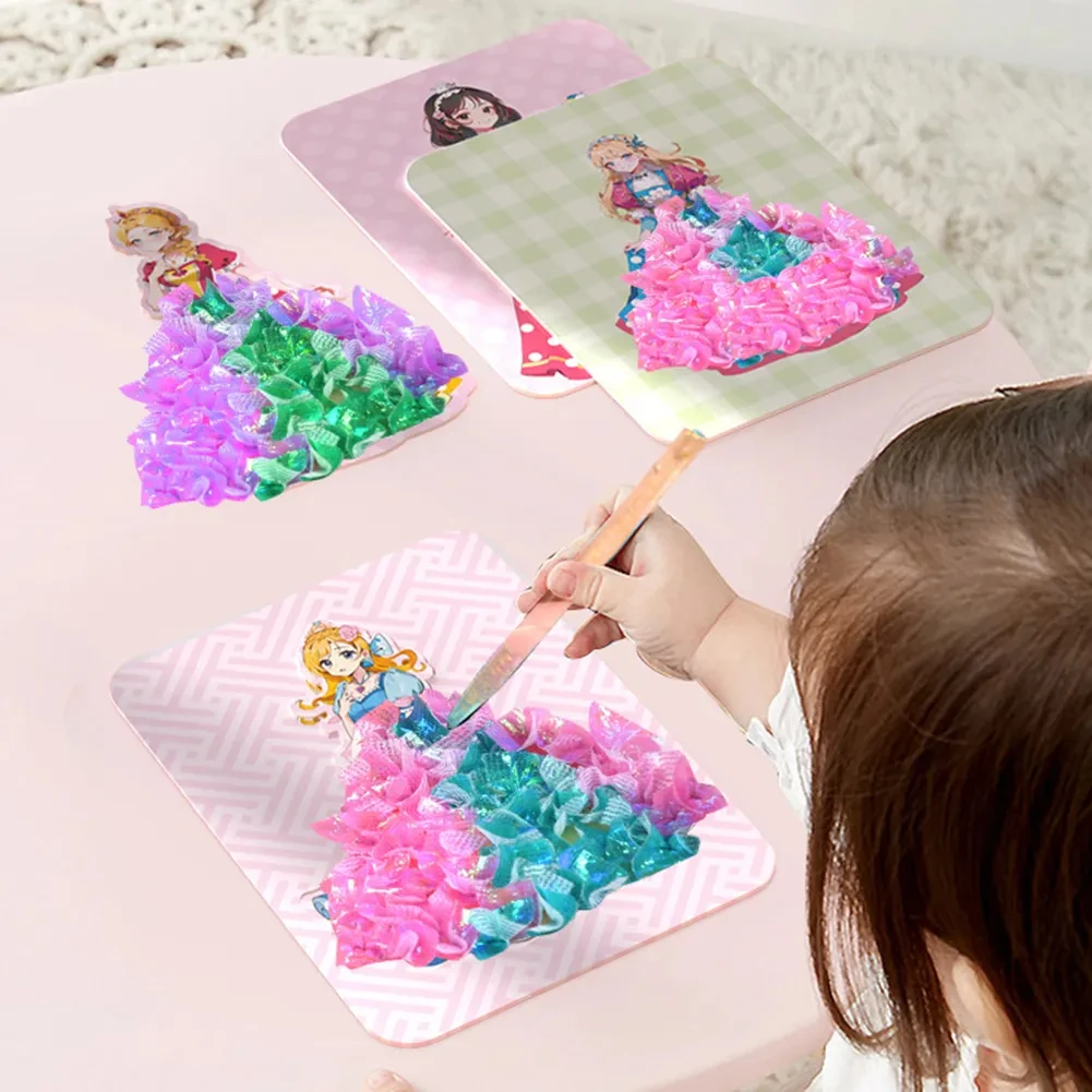 Children poke painting DIY Craft Toys Kid Art Girls Poking Princess Dress  Handmade Magical Children Gifts DIY Poke Toys - AliExpress