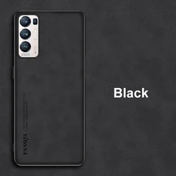 Luxury PU Leather Matte Silicone Phone Case - Elegant Design and Durable Protection for Find X2 Pro (Black)