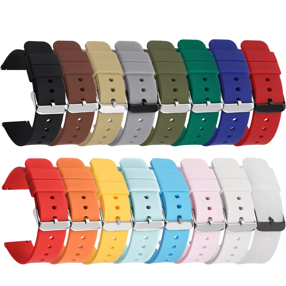 Schnell verschluss Silikon armband für Samsung Galaxy für Huawei Universal Smart Watch Band 20mm 22mm 24mm 12 14mm 16mm 18mm Frauen Männer