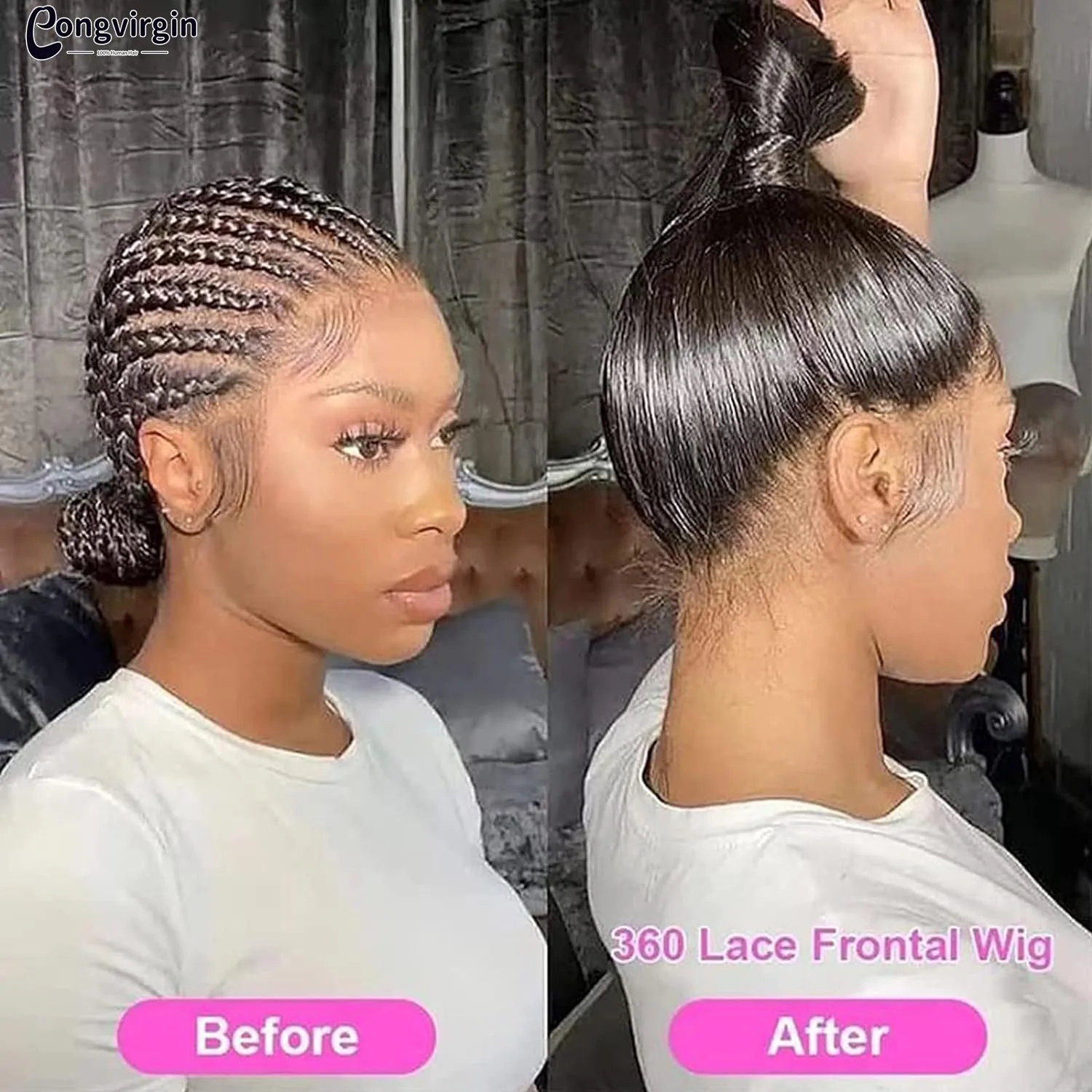 360 Lace Frontal Wig Brazilian Bone Straight HD Transparent Lace Front Human Hair Wigs For Black Women Pre Plucked Remy