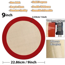 Silicone Non - Stick Reusable Baking Mats - Heat Resistant Sheet Liners for Pastry, Cookies, Macarons, and Cakes (Round 9inch)