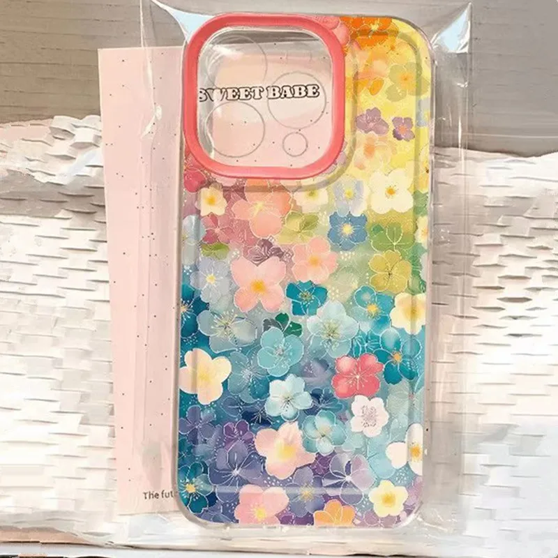 Rainbow Star Flower Soft Clear Phone Case - TPU Back Cover
