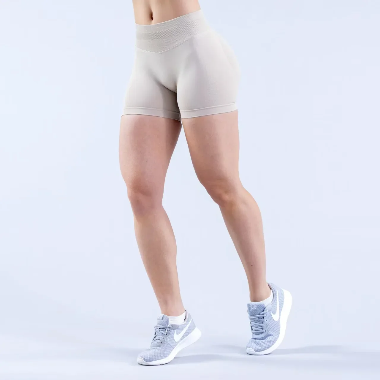 Summer High Waisted Yoga Shorts Fashionable and Sexy Running Fitness Pants Solid Color Yoga Leggings 4