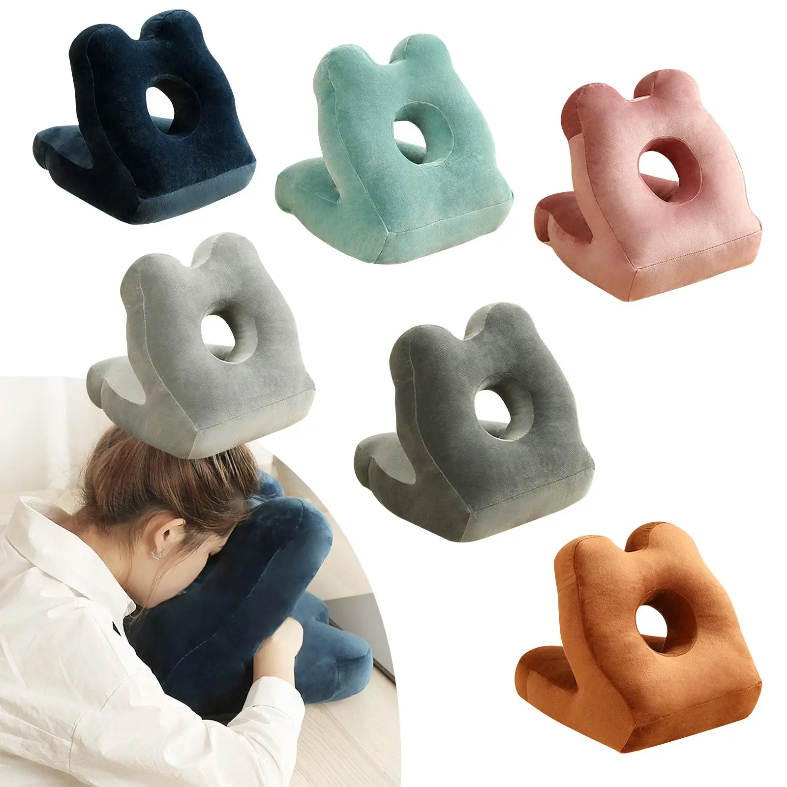 Portable U Shaped Neck Pillow Home Decoration Soft Napping Pillow Velvet PP Filler Throw Christmas Gifts