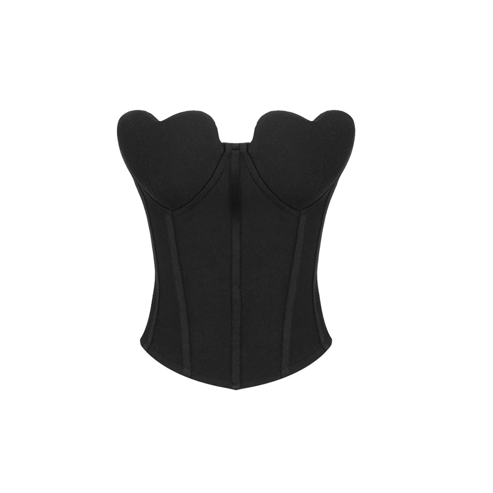 

2023 New Summer Sexy Strapless Black Women Bandage Tops Casual Fashion Nightclub Party Tank Tops High Quality