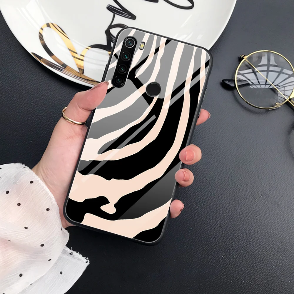 

Чехол из закаленного стекла в полоску зебры для Xiaomi Redmi Poco X3 NFC M3 9A 9C Pro 10S 9 9T 8 8T 8A Note 10 Pro Max 11 10T 4G 7 Fundas