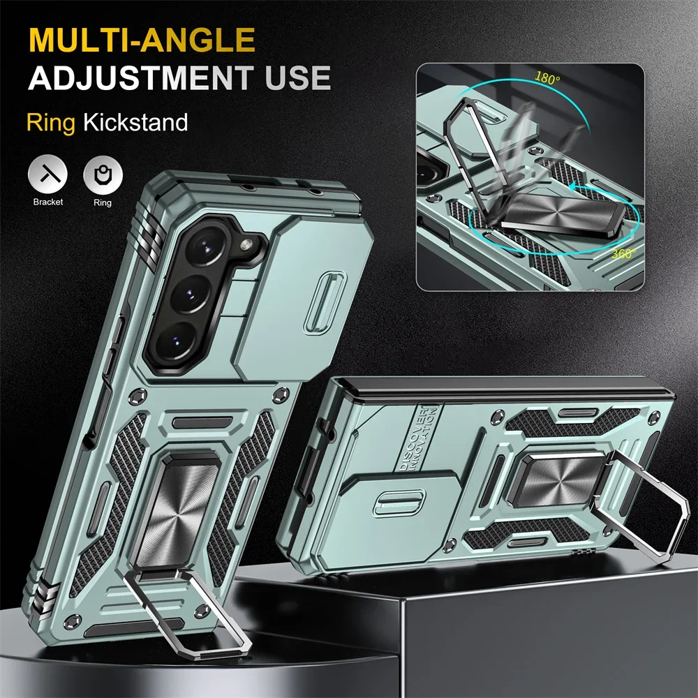 Shockproof Slide Lens Ring Case - Enhanced Protective Back Cover for Samsung Galaxy Z Fold Series