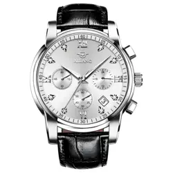 Luxurious Gold Luminous Quartz Watch - Multifunctional Business Edition (WHITE)