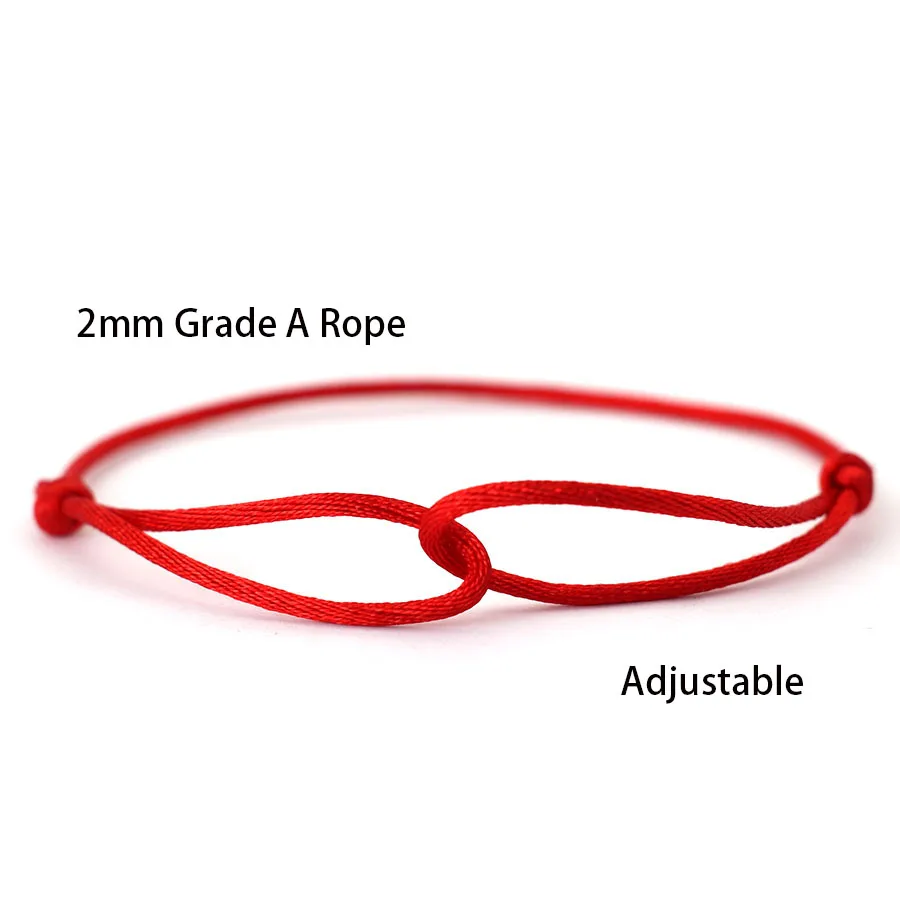 Red Thread Chinese Knotted Adjustable Bracelet for Men and Women