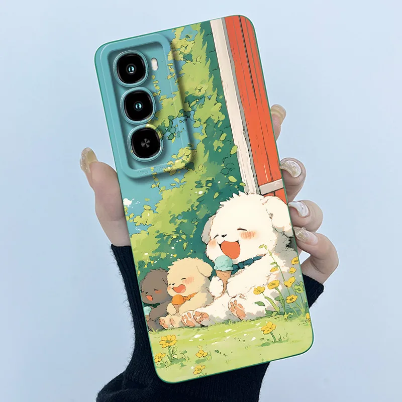 Fashionable Oil Painting Floral Soft Liquid Silicone Phone Case Shell and Back Cover