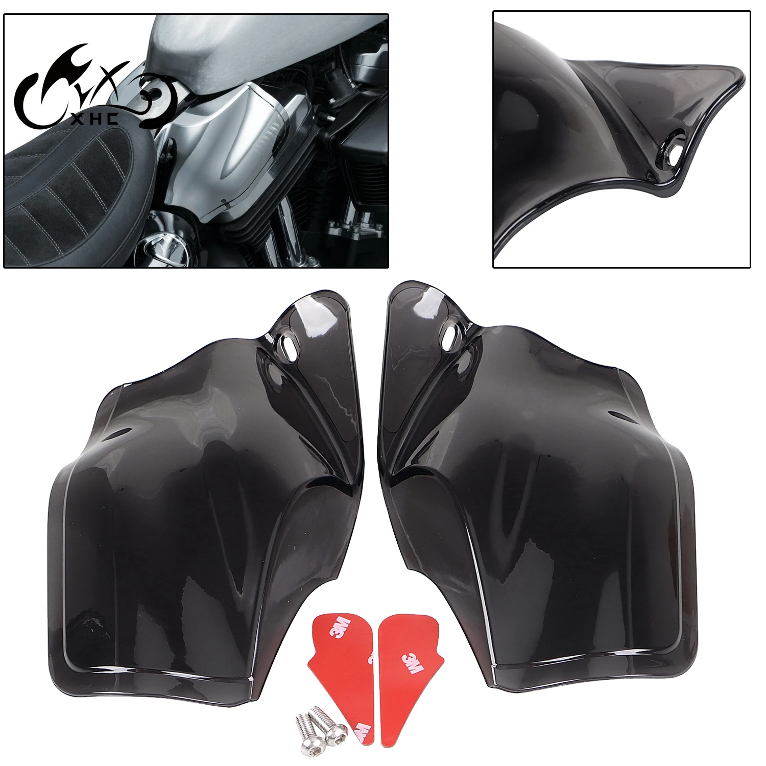 Motorcycle Air Heat Deflector Reflective Saddle Shields For Harley 2004