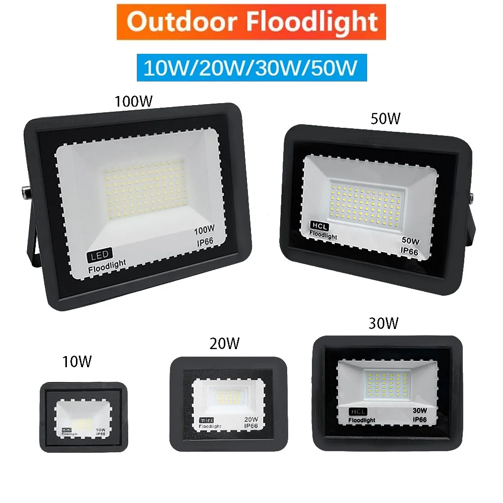 LED Flood Light LED Floodlight Outdoor Lighting 220V Waterproof Reflector FloodLight LED Spotlight 10W 20W 30W 50W 100W Garden Street Wall Lamp