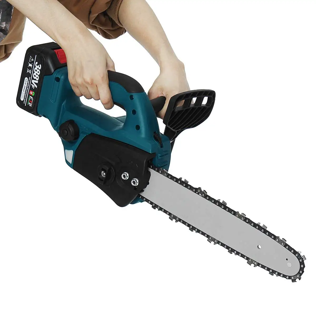 Electric Chainsaw 10 Inch Brushless Cordless Electric Chainsaw Handheld Chain Saw Garden Wood Tree Branches Cutting Tool for Makita 18V Battery