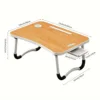 Laptop Bed Table Foldable Lap Table with Cup Holder Drawer Tablet Stand Laptop Bed Tray Table Portable Lap Table Foldable Legs 6