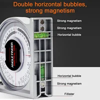 Dial Angle Finder Protractor Magnetism Inclinometer Level 0-180 Degree Angle Gauge Woodworking Measuring Tools Slope Scale Level 2