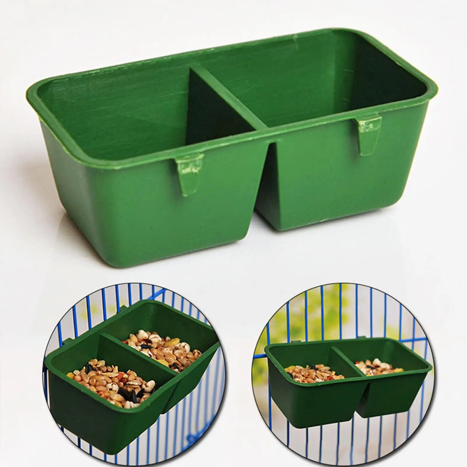 Ciotola 2-in-1 per Cibo e Acqua per Pappagalli, Doppia Ciotola per Alimentazione, Contenitore in Plastica per Acqua e Cibo per Uccelli/Piccioni, Ciotola per Acqua per Animali Domestici - immagine 5