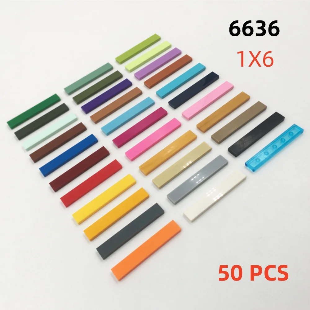 50 teile/los Gebäude blöcke 6636 Fliesen 1x6 DIY Assmble Kollektionen Bulk modulares GBC-Spielzeug für High-Tech-Moc-Set