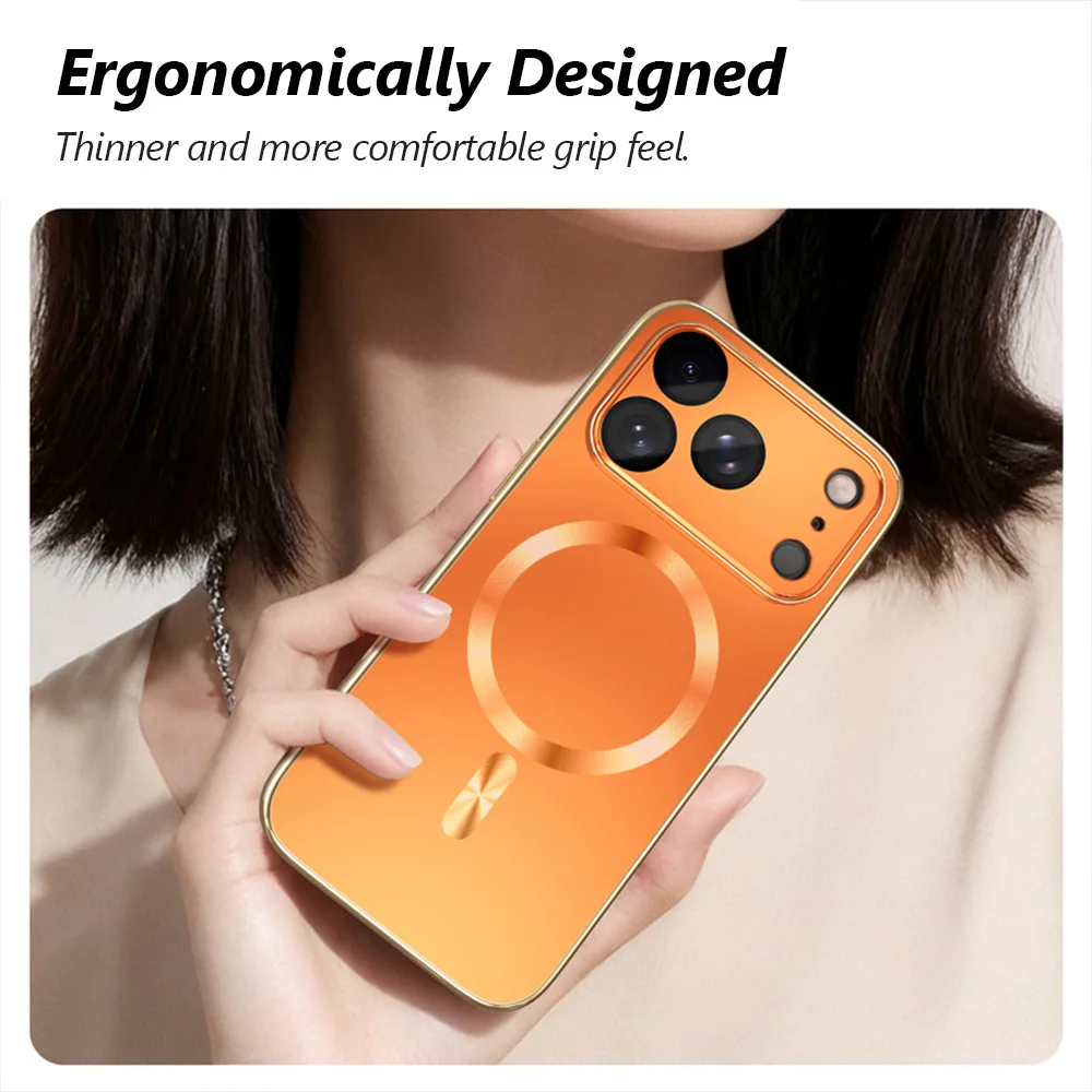 Sleek Magnetic Camera Protector Case with Anti-Smudge & Wireless Charging Compatibility