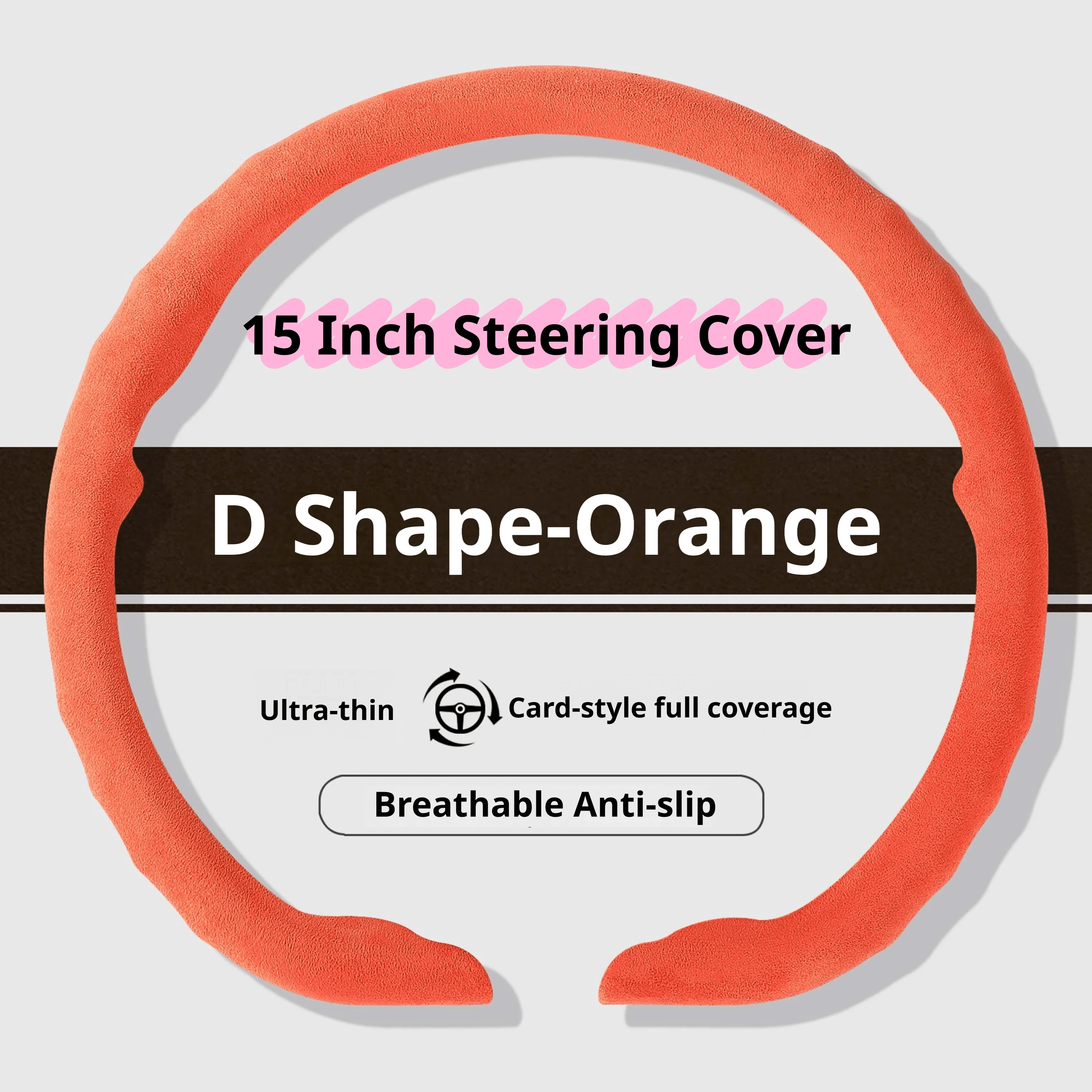 Ultra Thin Suede Car Steering Wheel Cover - Premium Interior Accessory