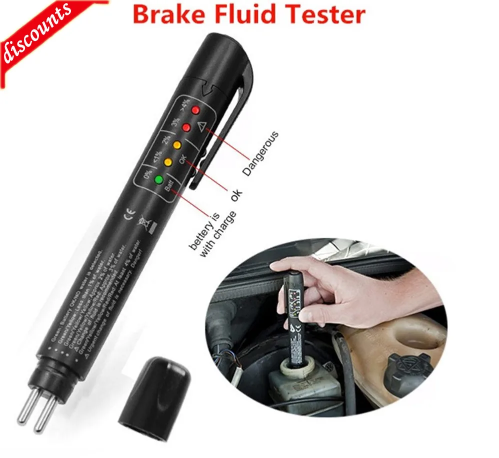 

Auto Car Brake Fluid Tester Check Fluid Quality 5LED Indicator For DOT3/DOT4/DOT5.1 Car Diagnostics Testing Automotive Pen