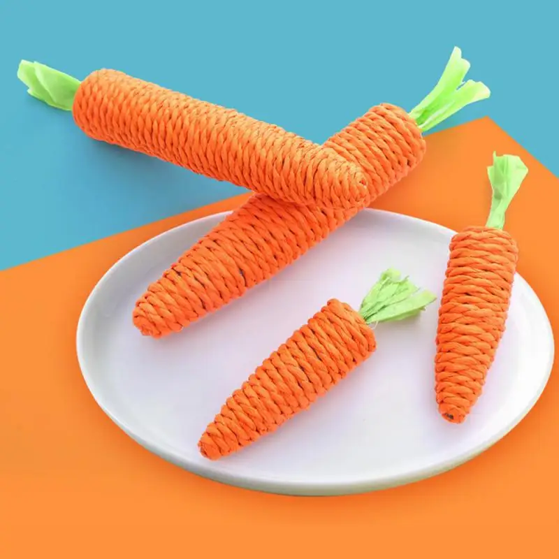 Carrot Pet Cat Toy Paper Rope Chew Toys Built-in Bell Small Animals Cute Pet ToysPet Supplies Tooth Cleaning Toys For Cats Pet Toys Cat Toy