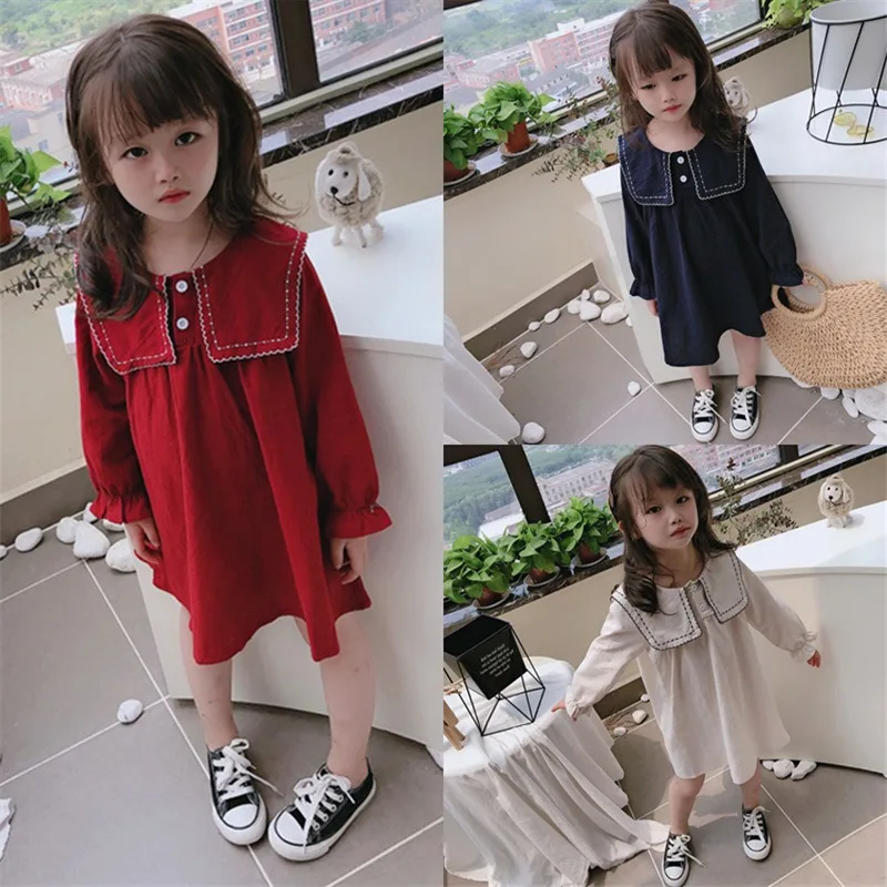 

Hot Sales Baby Girl Clothes Skirt Academy Style Long Sleeved Dress Princess Dress 2023 Spring Autumn New Childrens Wear