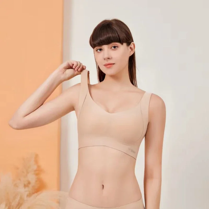 Full Cup Large Size Lingerie Seamless Invisible Underwear Woman Bralette Non-wire Comfortable Sports Bra with Padding Brassiere