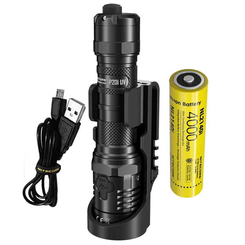 NiteCore P20i UV 1800 Lumen UV Dual Output Rechargeable Flashlight ...