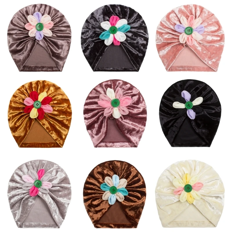 

0-24M Baby Autumn Winter Turban Hat Princess Ear Protections Bonnet Infant Girls Headwear Neonatal Fetal Cap