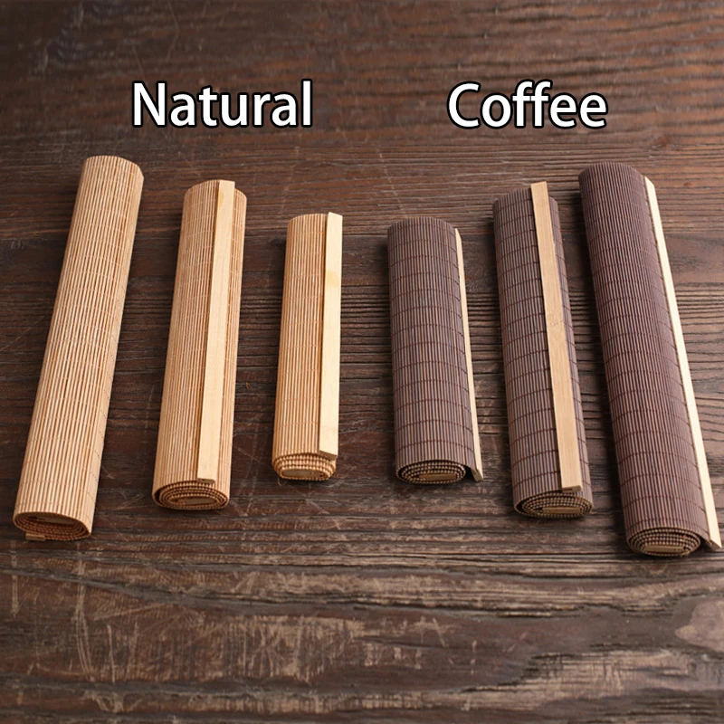 Description Picture 2 of itemNatural Bamboo Table Runner Placemat Tea Mats Table Cup Pad Placemat Home Decor Teahouse Cafe Restaurant Decoration