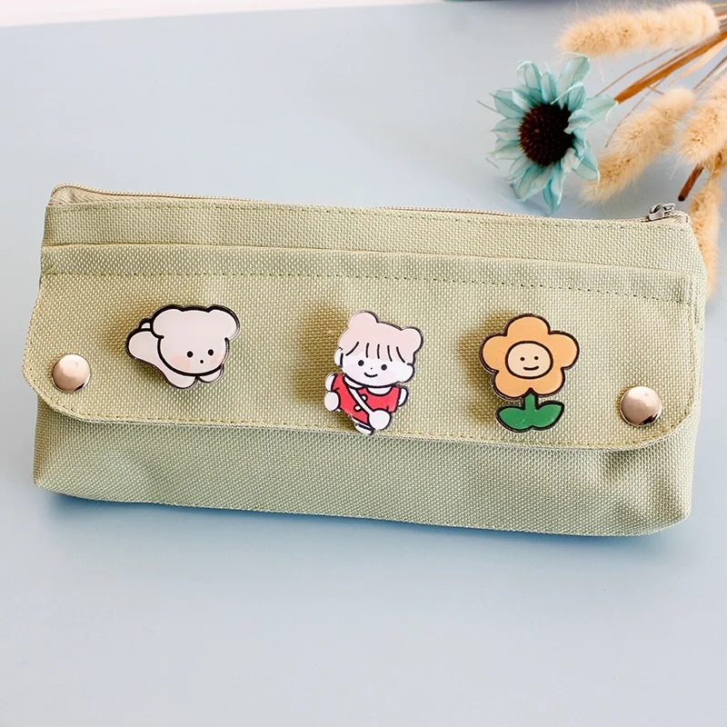 kawaii Large Pencil Case Stationery Storage Bags Canvas Pencil Bag Cute  Makeup Bag School Supplies for