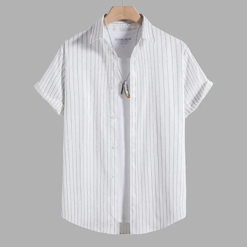 

Simple Hawaiian Men'S Shirt 3d Stripe Print High Quality Men'S Clothing Summer Casual Short Sleeve Beach Party Sweatshirts Tops