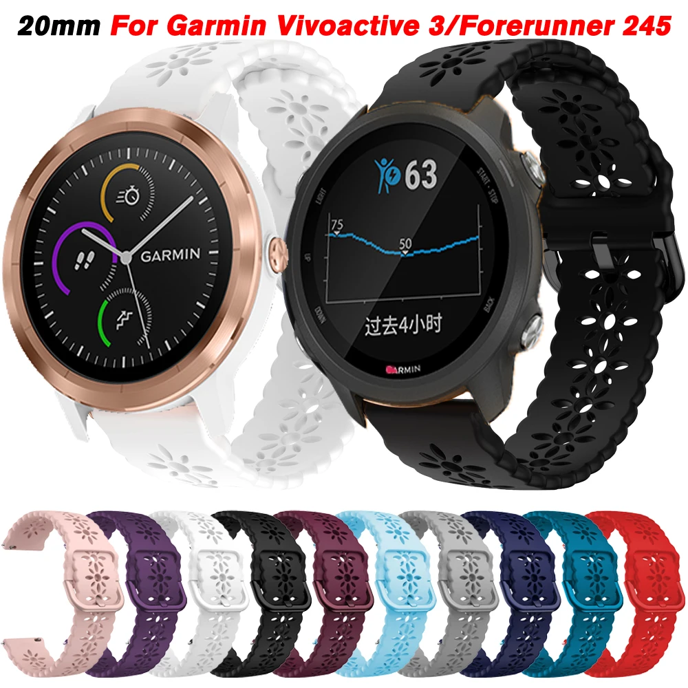 

Ремешок для наручных часов Garmin Vivoactive 3, 20 мм, сменный силиконовый браслет для пришителя 2 Plus/SQ/Forerunner 245 645 158 55, браслет