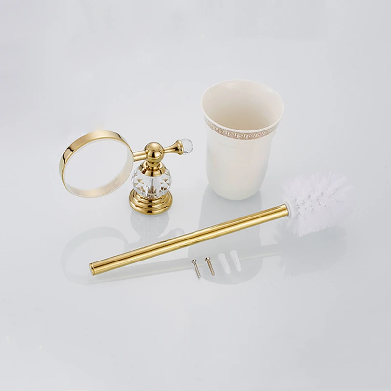 1PC European Toilet Brush Holder Stainless Steel Gold/Silver Bathroom Hardware Pendant Toilet Brush Set Wall Mount bathroom accessories toilet brush set toilet brush holder