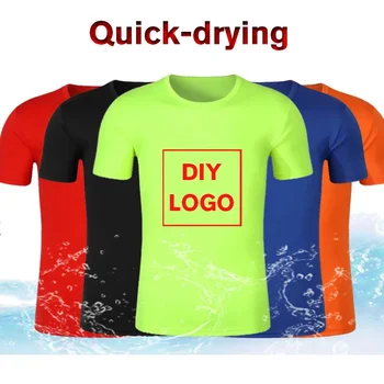 T-shirt da uomo stampa 3D LOGO donna asciugatura rapida corsa palestra personalizzata maratona manica corta abbigliamento sportivo top fai da te marca all'ingrosso a buon mercato