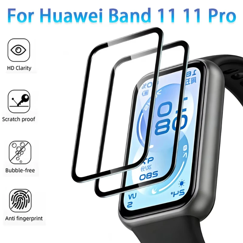 화웨이 밴드 11용 1-5PCS 화면 보호 필름 화웨이 밴드 11/11 프로 포지셔닝 도구 + 필름용 곡선형 소프트 HD 긁힘 방지 필름