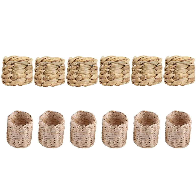 

6x кольца для салфеток с водяным гиацинтом, ручные работы, кольца для салфеток в деревенском стиле, кольцо для салфеток в стиле