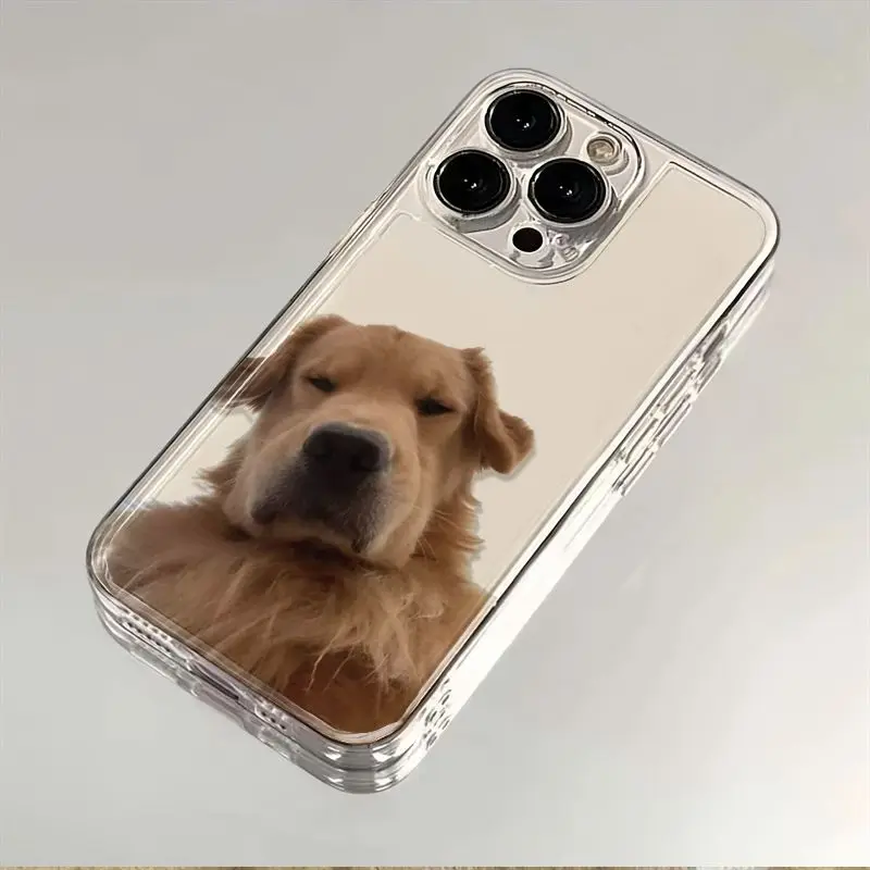 Funny Golden Retriever Clear Phone Case For iPhone 16 15 11 12 14 13 Pro Max Mini X XSMax XR 7 8 Plus SE4 16e Silica Cover Funda 1