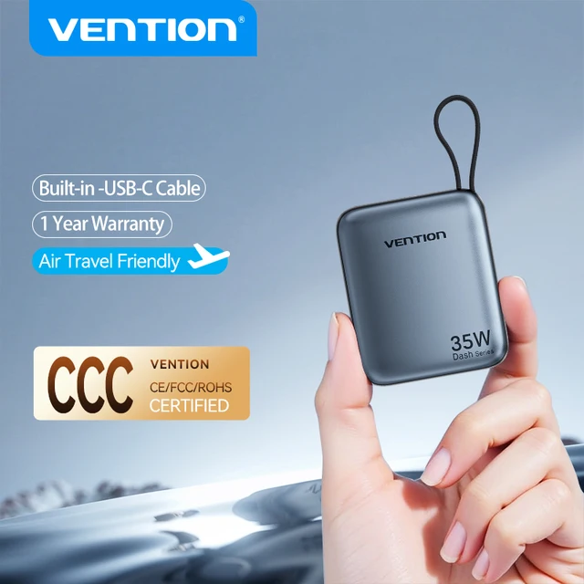 Vention 10000mAh 35W Power Bank Fast Charge Portable Mini
