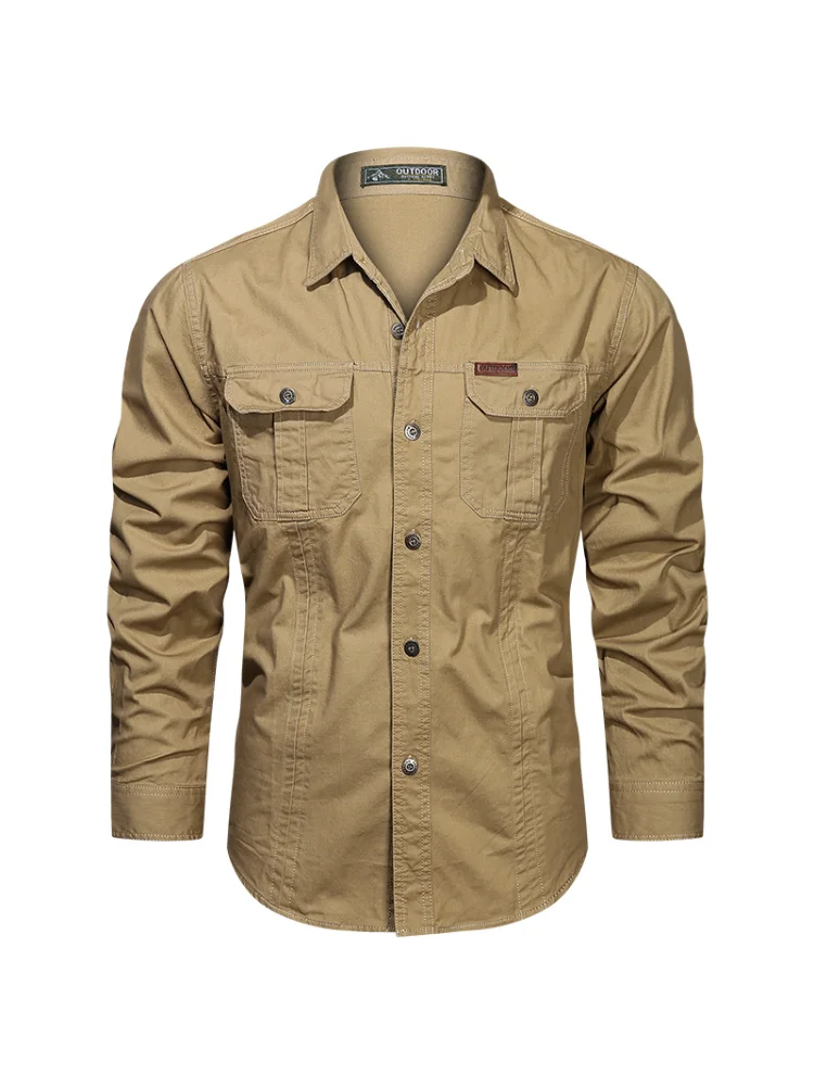 

New Arrival Fashion Spring and Autumn Shirt Men's Long-sleeved Cotton Casual Plain Youth Work Coat Size M L XL 2XL 3XL 4XL 5XL