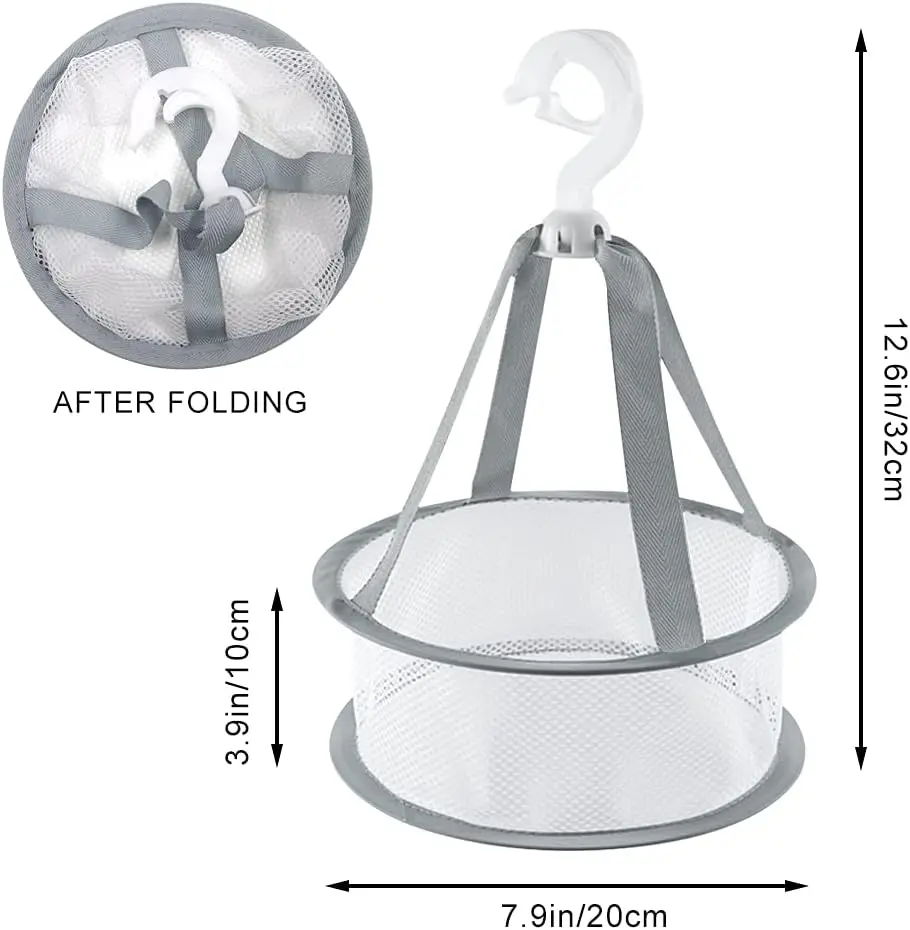 Mesh Drying Basket 360 Degree Rotatable Drying Bag Hanging Dryer for Underwear Socks Makeup Brush Mini Net Pocket Storage Basket 5
